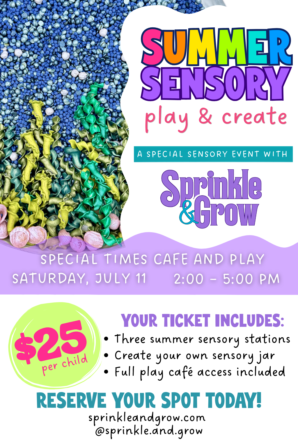 Summer Sensory Play & Create at Special Times Café and Play